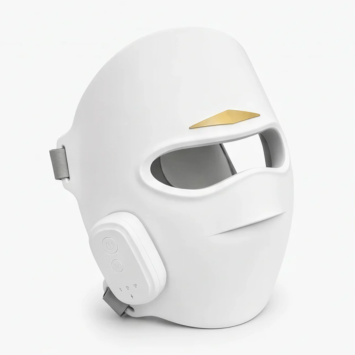 Three-quarter view of the contoured PRFRM 1 SKIN LED face mask