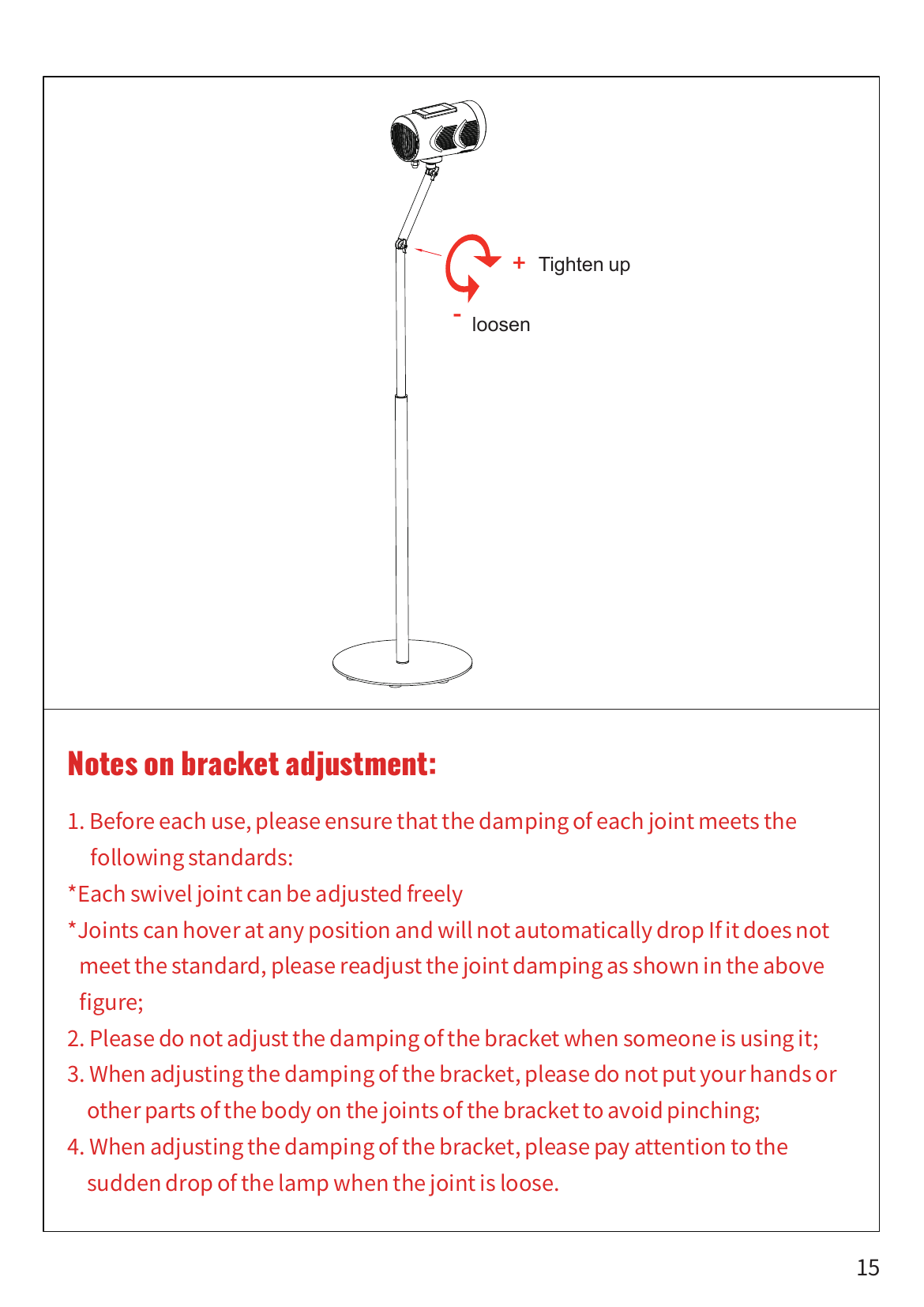 BEAM joint tension diagram showing the tightening and loosening direction